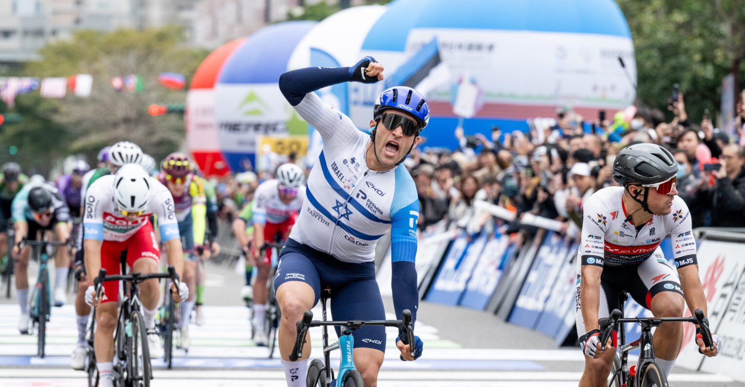 Israeli road race champion Itamar Einhorn sprinted to win the opening stage of the Tour de Taiwan 2024 in Taipei City on Sunday.